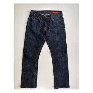 JEAN SHOP 4727 Skinny Selvedge Jean Mens 29x26 Hemmed Dark Wash Denim Made‎ USA
